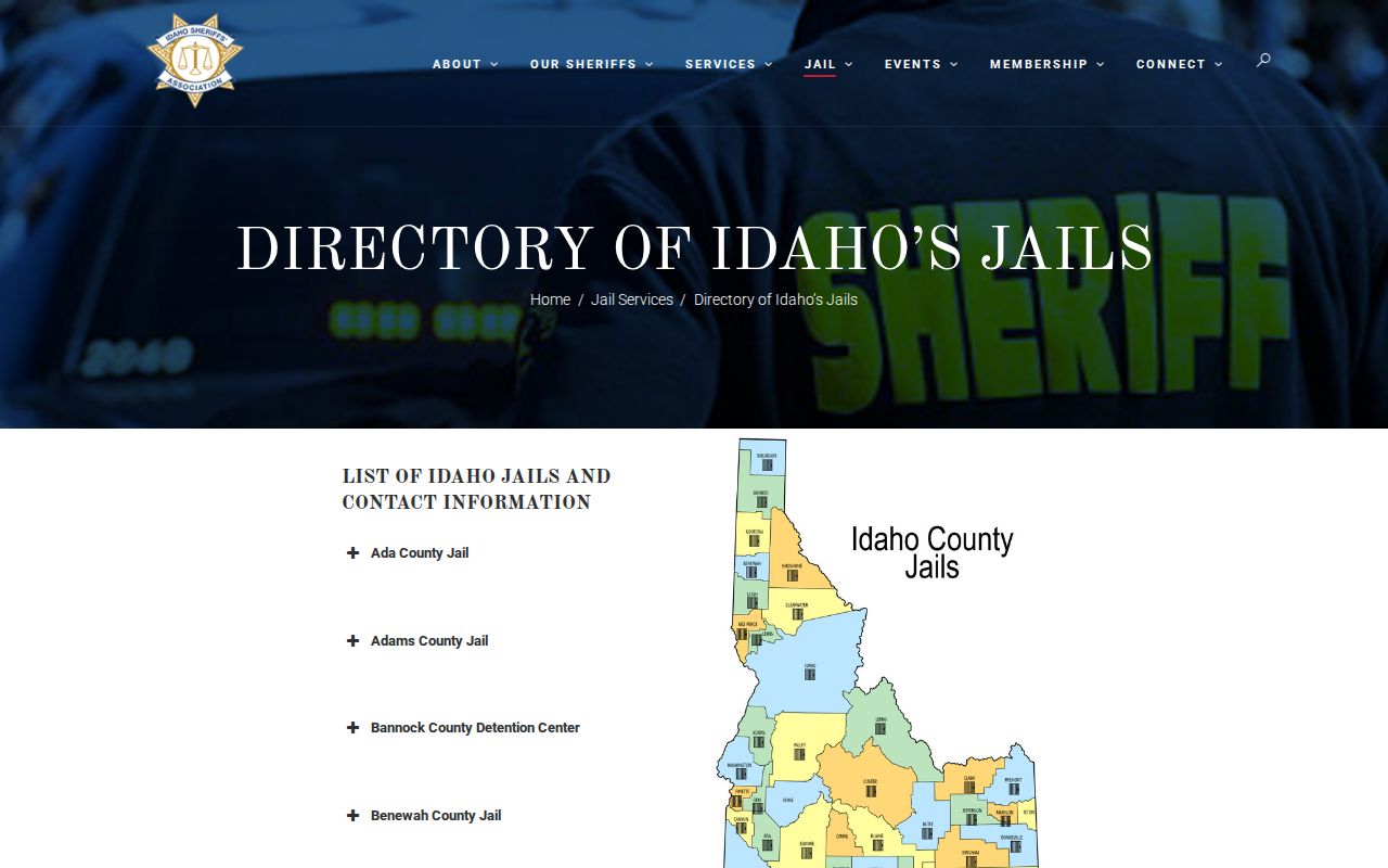 Idaho jail directory entry for Custer County Jail