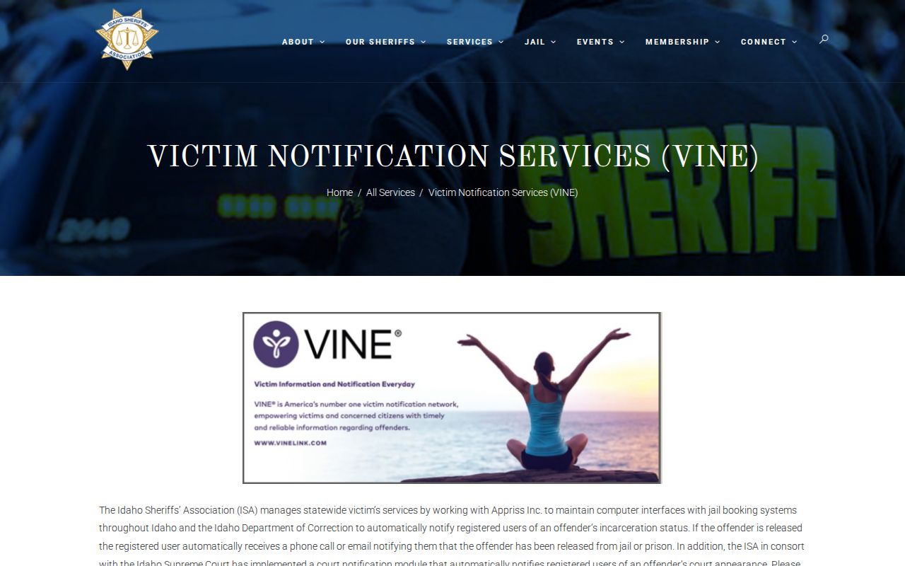 Custer County VINE inmate release notification coverage